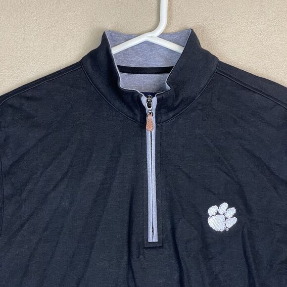 Johnnie‎ O Sweater Mens Medium Black 1/4 Zip Sully Pullover Beach Adult - Picture 2 of 12